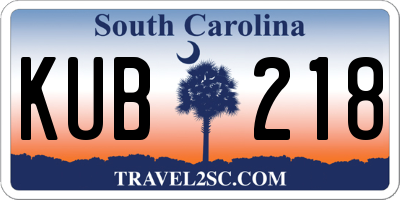 SC license plate KUB218