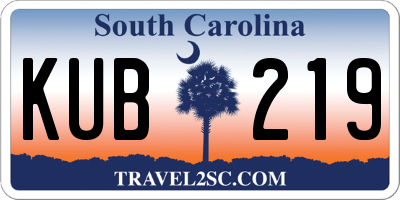 SC license plate KUB219