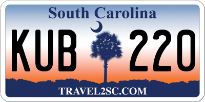 SC license plate KUB220