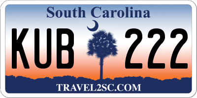 SC license plate KUB222