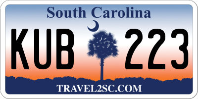 SC license plate KUB223