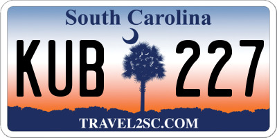 SC license plate KUB227
