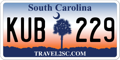 SC license plate KUB229