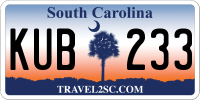 SC license plate KUB233