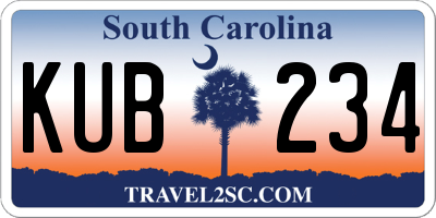 SC license plate KUB234