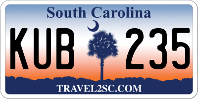 SC license plate KUB235
