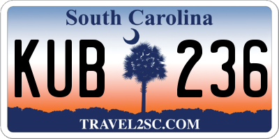 SC license plate KUB236