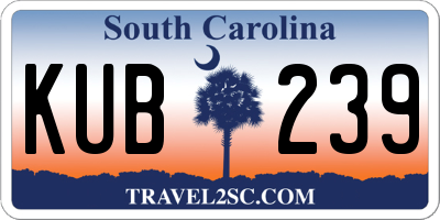 SC license plate KUB239
