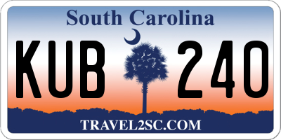 SC license plate KUB240