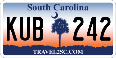 SC license plate KUB242