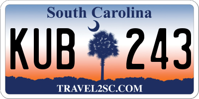SC license plate KUB243