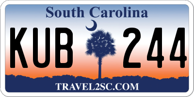 SC license plate KUB244