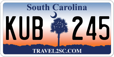 SC license plate KUB245