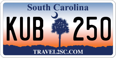 SC license plate KUB250