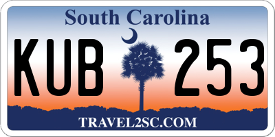 SC license plate KUB253