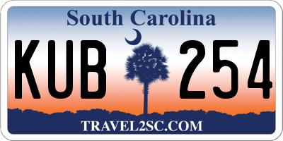 SC license plate KUB254