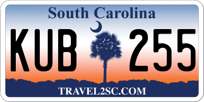 SC license plate KUB255