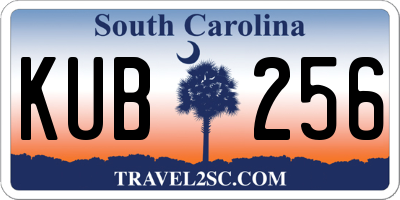 SC license plate KUB256