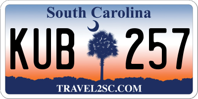 SC license plate KUB257