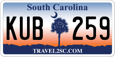SC license plate KUB259