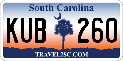 SC license plate KUB260