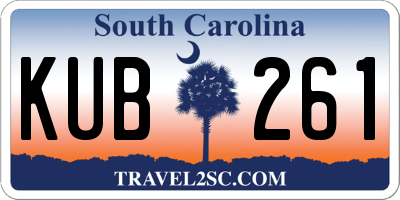 SC license plate KUB261