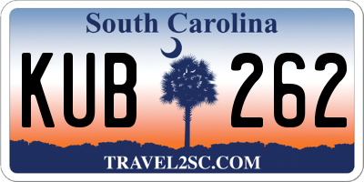 SC license plate KUB262