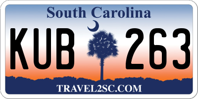 SC license plate KUB263