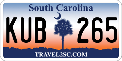 SC license plate KUB265