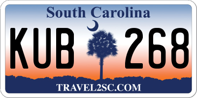 SC license plate KUB268