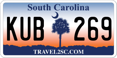 SC license plate KUB269