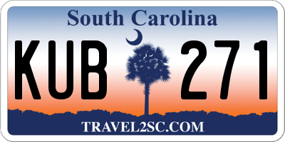 SC license plate KUB271