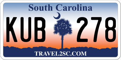 SC license plate KUB278