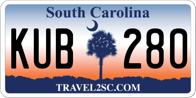 SC license plate KUB280