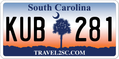 SC license plate KUB281