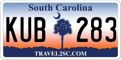SC license plate KUB283