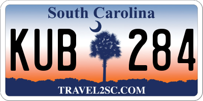 SC license plate KUB284
