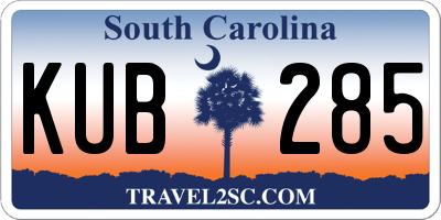 SC license plate KUB285