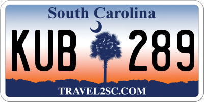 SC license plate KUB289