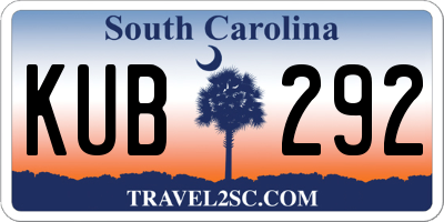 SC license plate KUB292