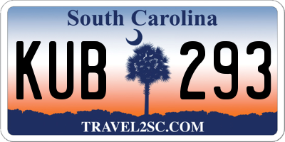SC license plate KUB293