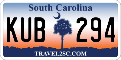 SC license plate KUB294