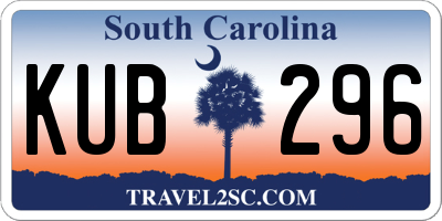 SC license plate KUB296