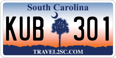 SC license plate KUB301