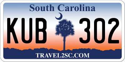 SC license plate KUB302