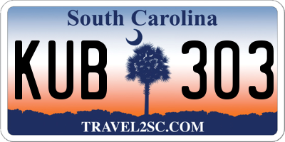 SC license plate KUB303