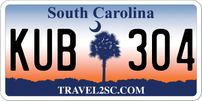 SC license plate KUB304