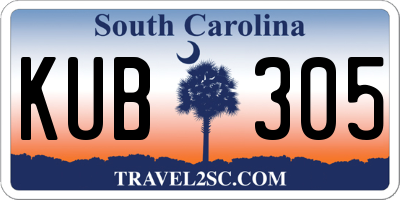 SC license plate KUB305