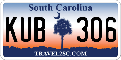 SC license plate KUB306