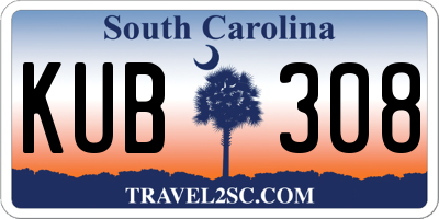 SC license plate KUB308
